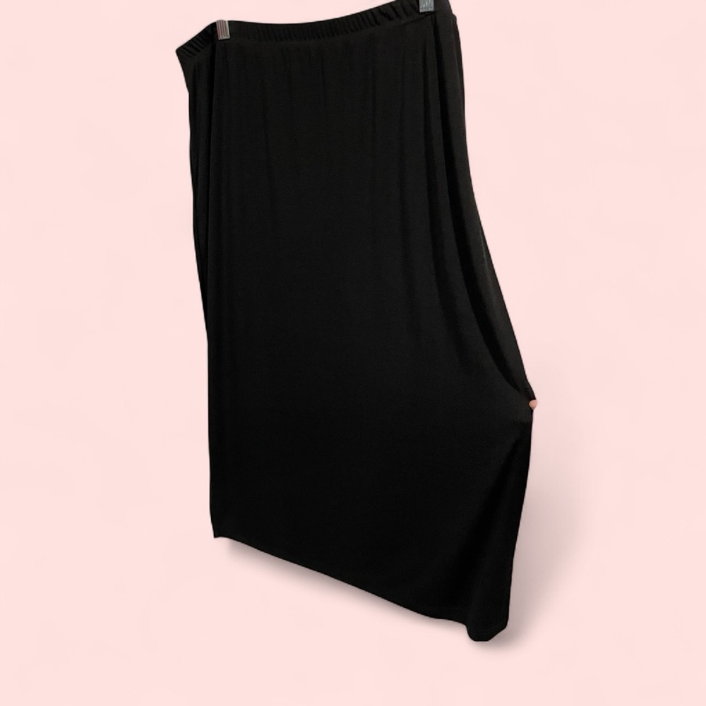 Vintage 90’s-y2K slinky knit maxi side slits skirt pull on whimsigoth stretchy